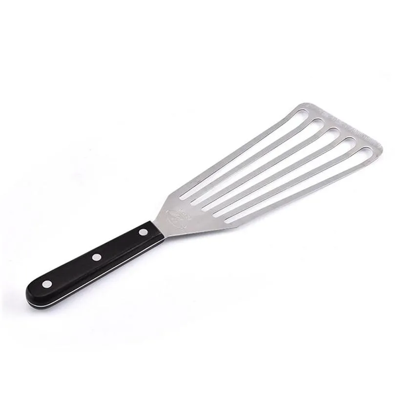 cooking utensils fried steak shovel long handle slotted stainless steel eel turner spatula kitchen tools 181 j2