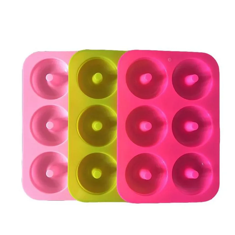 6 donut multi colour mold epoxy resin silicone circular baking cake biscuit waffle chocolate mould ice jelly 3 9yf l2