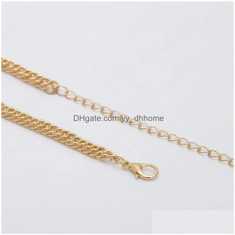 geometric retro circle gold chains abnormity pearl simple pendant necklaces for women party gift iron necklaces jewelry