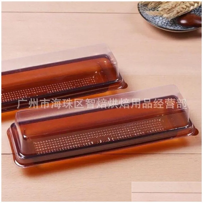 disposable roll cake box clear pvc plastic one time western dessert package boxes long design food containers in stock 0 24zp e19