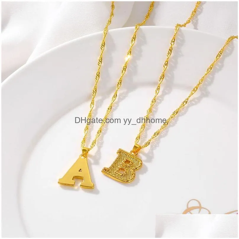 fashion gold choker necklace initial letter necklace for women alphabet pendant necklace men friend jewelry