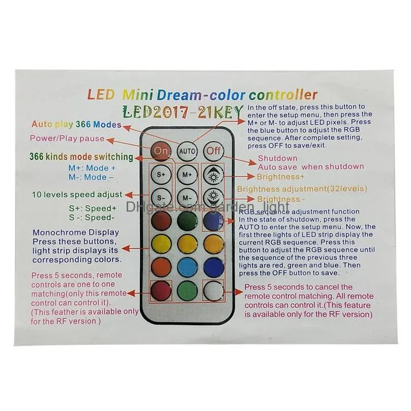 dc 524v led pixel strip controller rf 21keys 14 keys controller 3pin for ws2812b ws2811 pixel strip lamp