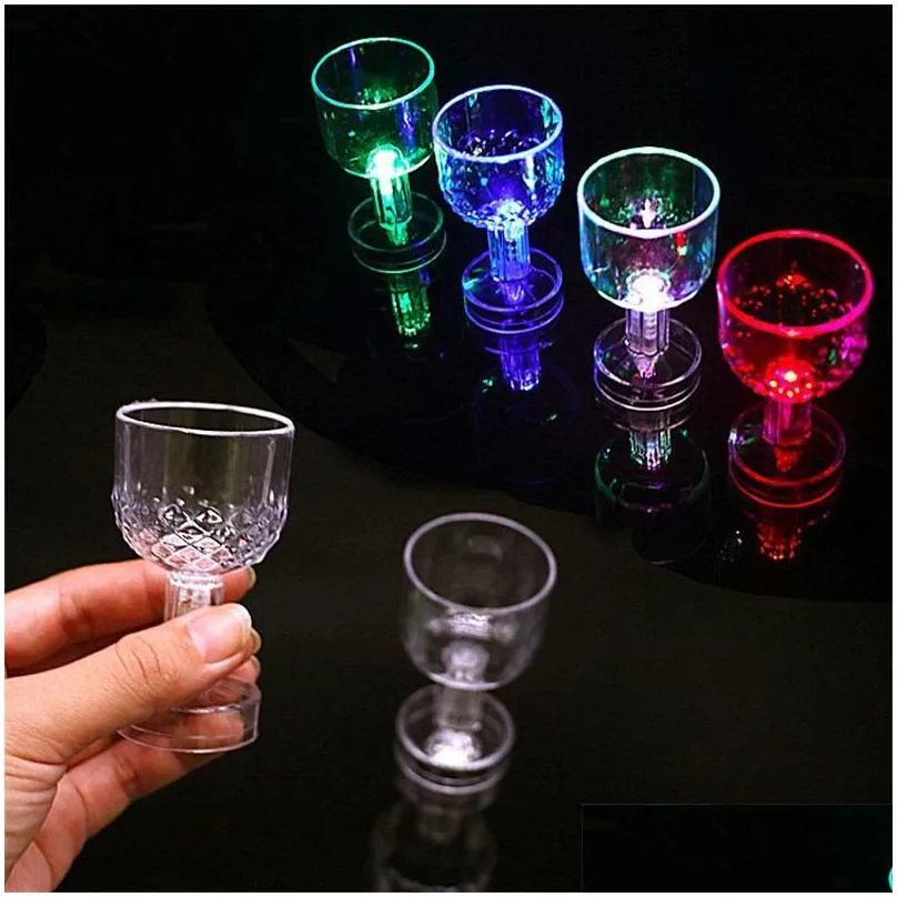 wine glasses plastic colorful transparent goblet led light cup party decoration bar supplies new arrive 1 4zp c