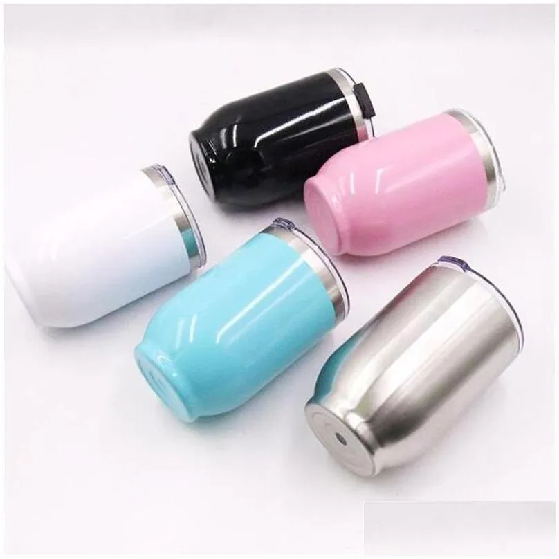 16oz eggshell cups stainless steel thermos bottle blue white black outdoor hiking water bottles hot selling 17 5sx l1