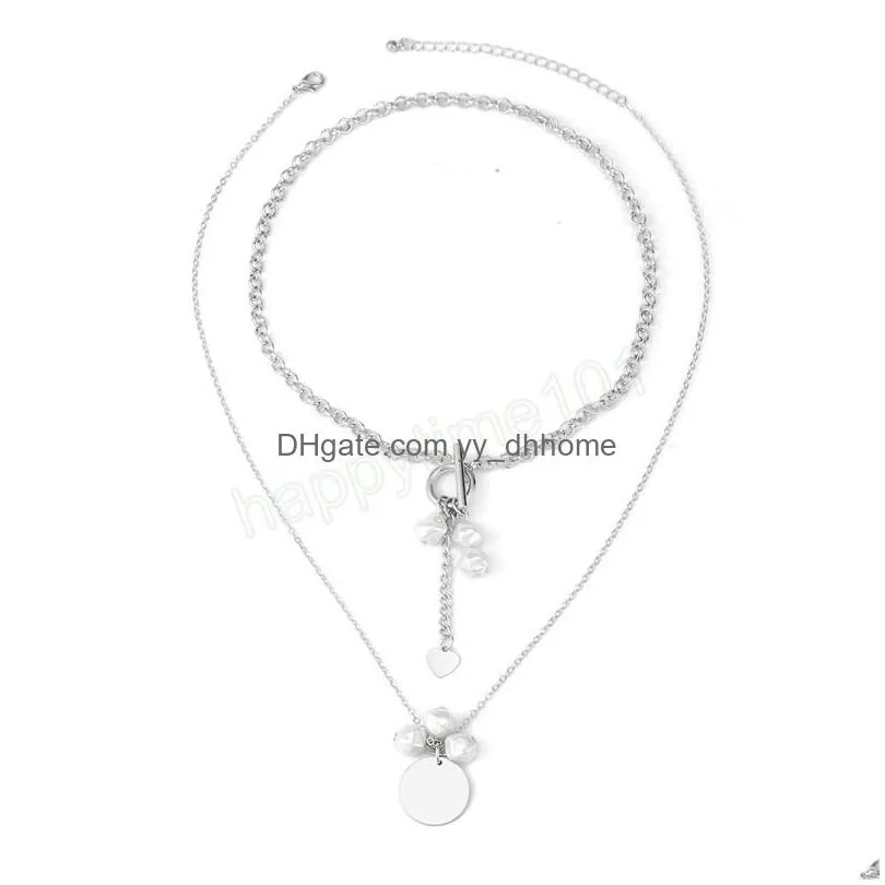 sweet irregular pearl pendant necklace for women wedding bridal chest tassel chain choker neck jewelry