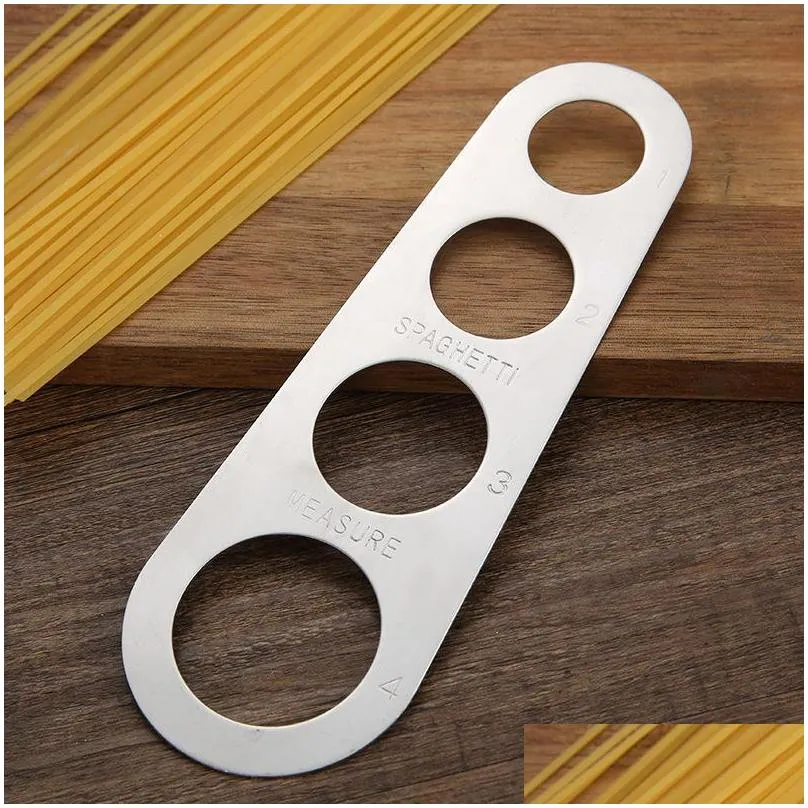 oxidation resisting steel pasta ruler four holes of different diameters rulers kitchen measuring tool accurate measurement 1 8cy e2