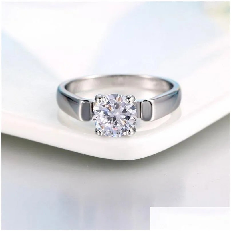 jewelry engagement rings ladies fashion ol 18k rose gold platinum round round zircon r054 / r053 1072 q2