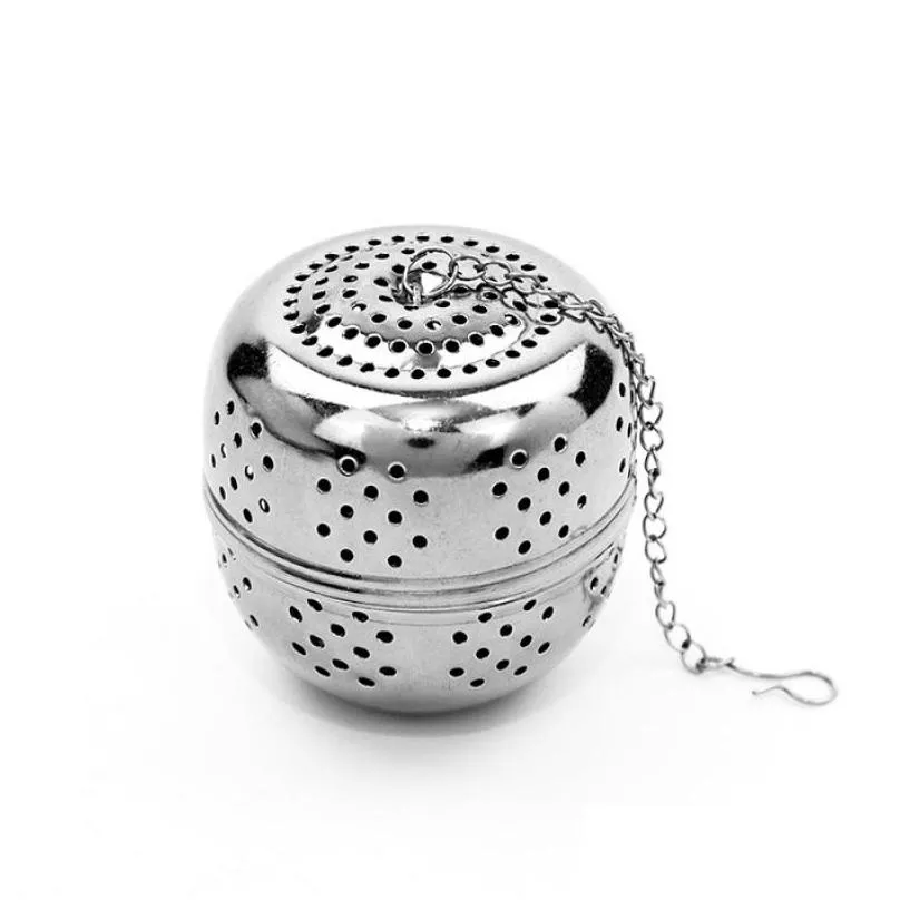 stainless steel egg shaped tea balls infuser mesh filter strainer locking loose teas leaf spice ball with rope chain hook 44 p2