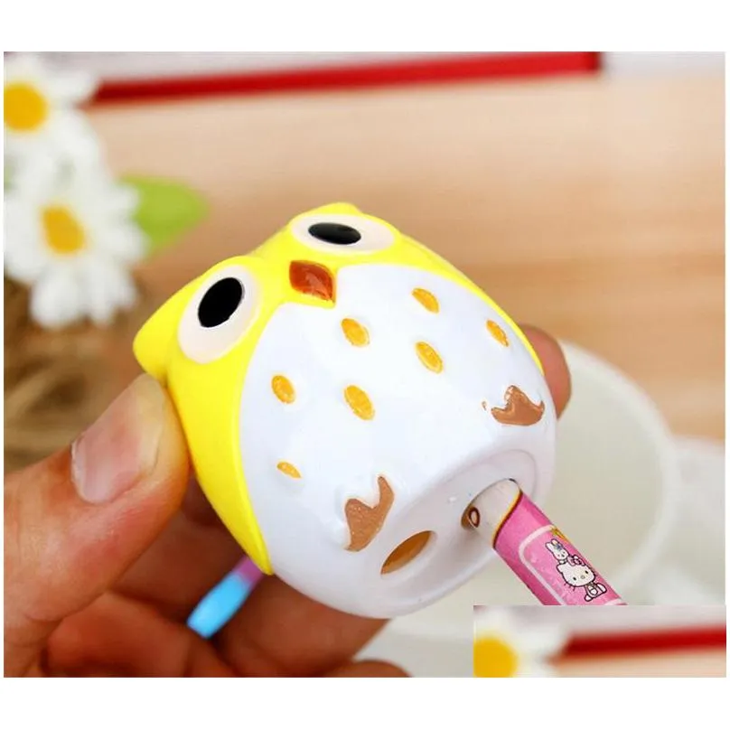 1pc hot selling funny lovely new high quality owl pencil sharpener school stationary home decoration shipping 206 j2