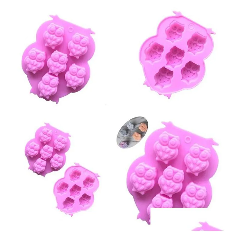 lovely owl shape diy mold epoxy resin silicone multi colours five owls aroma soap baking snack food molds 2 3xw l2