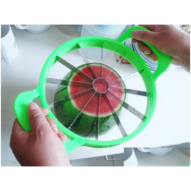 creative watermelon slicer stainless steel fruit vegetable cutter safe with plastic handle multi function kitchen tools durable 10rr