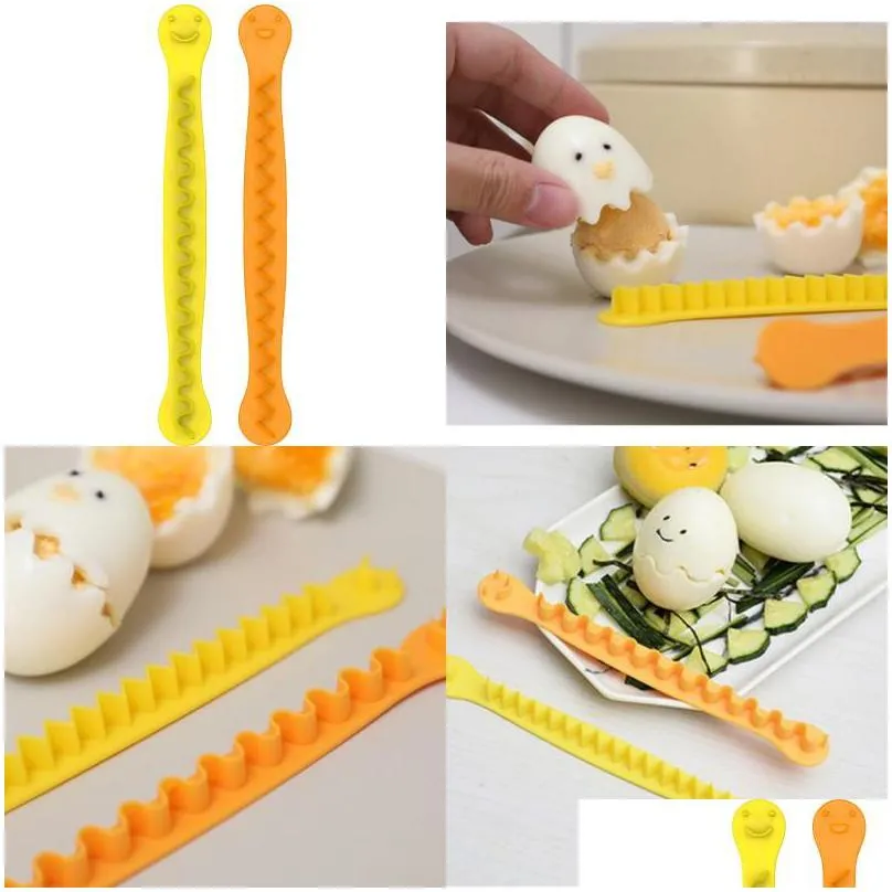 home wave type egg cutter kitchen cooking accessories pure color lace boiled eggs slicer 2 pcs set diy easy touse 2 7ek j2