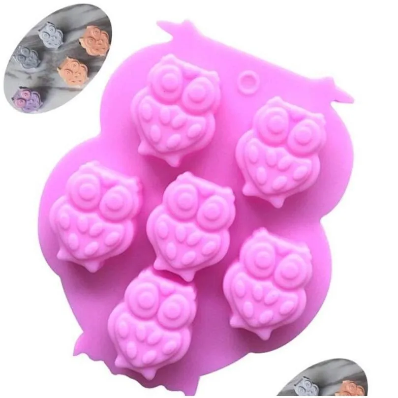 lovely owl shape diy mold epoxy resin silicone multi colours five owls aroma soap baking snack food molds 2 3xw l2