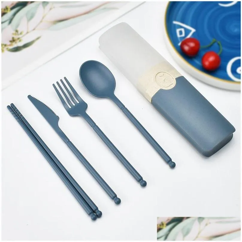 dinnerware sets wheat stalk knife fork spoon and chopsticks tableware set 1083 e3