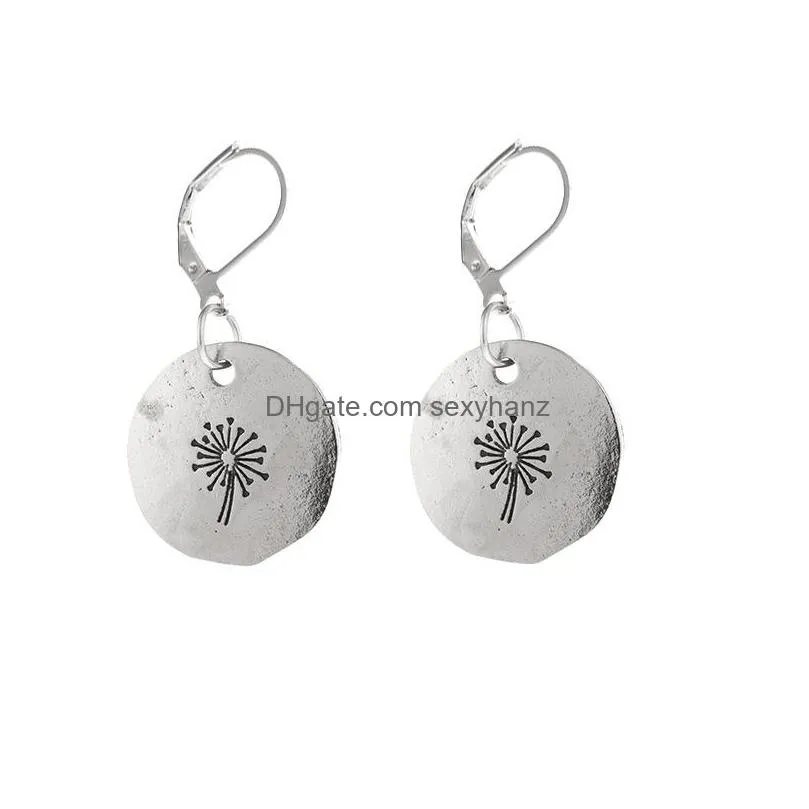 fashion jewelry vintage dandelion earrings ladies personalized dangle earrings
