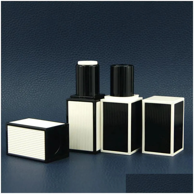 black white stripe square lip balm container refillable packing bottles lipstick shell packaging empty cosmetic lipstick tube 20211223