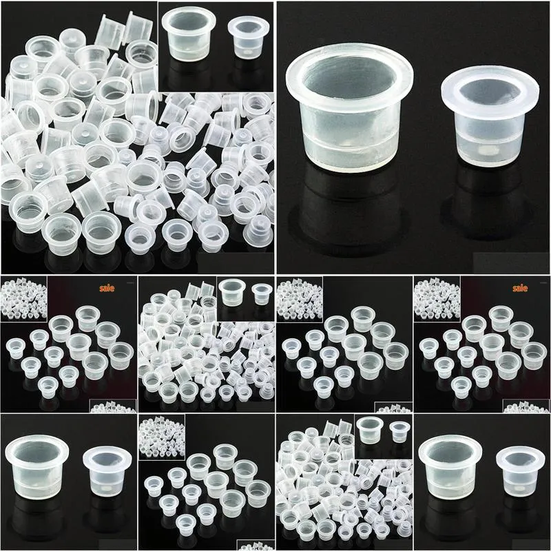 wholesale 200 pcs/lot tattoo ink caps plastic cups supplies medium/small 16mm/12mm 100pcs small size add medium shipp1