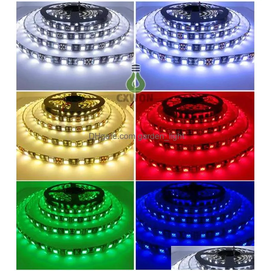 black pcb board 12v led strip light waterproof ip65 60leds/m 5050 strip light outdoor indoor decoration