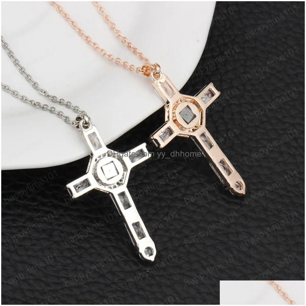  fashion jewelry ornaments cross projection necklace diamond pendant 100 languages i love you ornaments cross pendant necklace