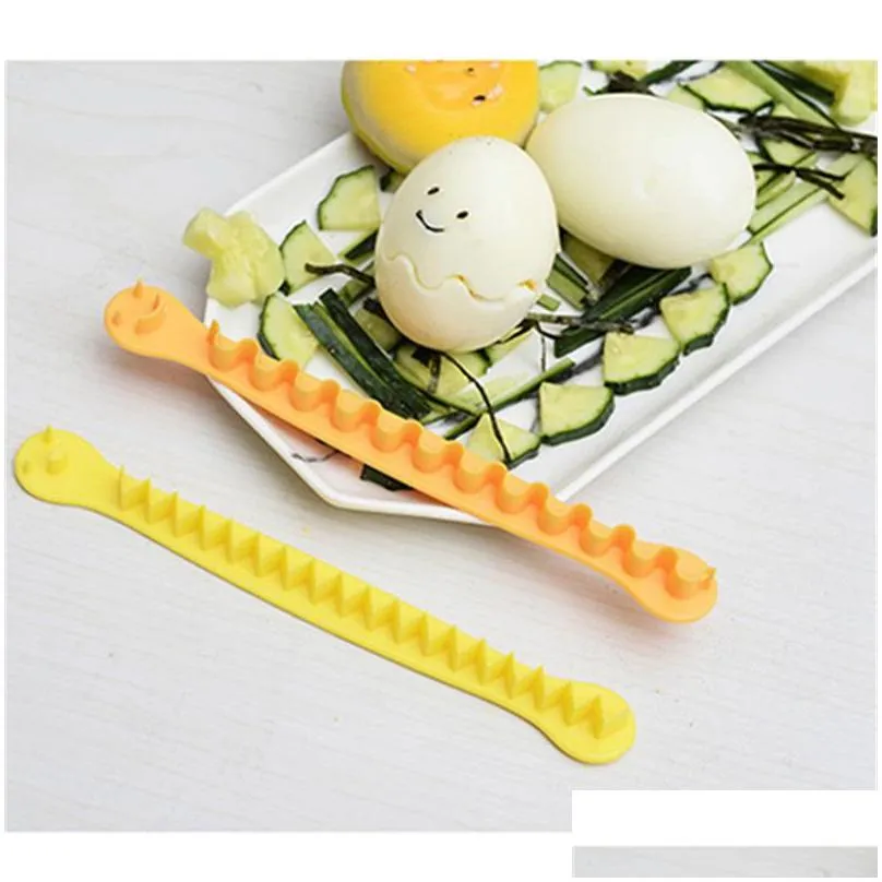 home wave type egg cutter kitchen cooking accessories pure color lace boiled eggs slicer 2 pcs set diy easy touse 2 7ek j2