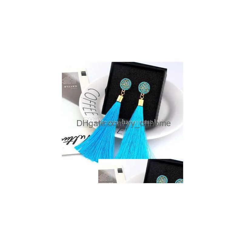  rose hollow out women earrings colorful fringed earrings fashion tassels earring rose tassel earrings for women jewelry xmas gifts