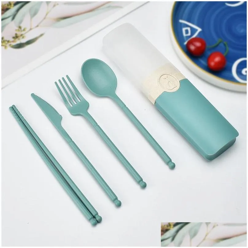 dinnerware sets wheat stalk knife fork spoon and chopsticks tableware set 1083 e3