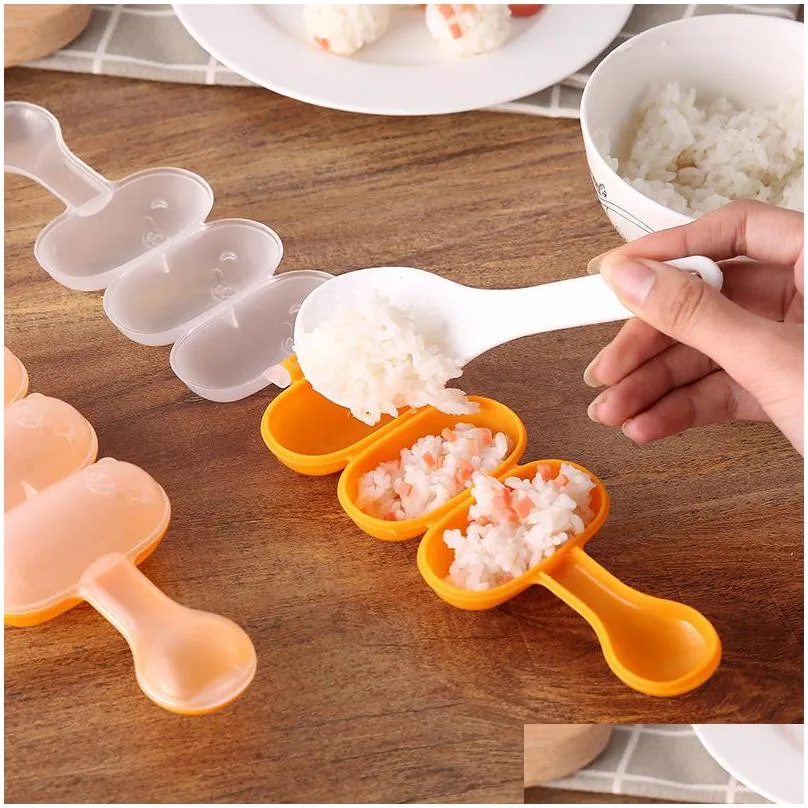 3 link meat balls molds kitchen gadget pure color shake rice ball mould fall resistant wear resisting thick durable high quality 0 95lz