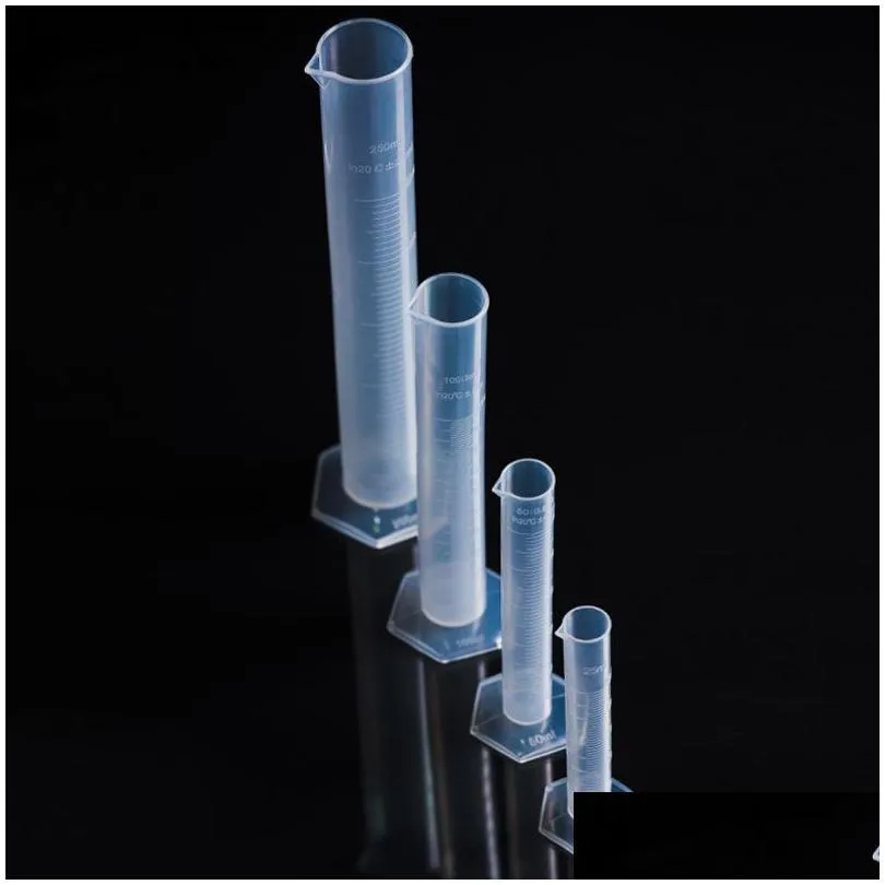 plastic measuring cylinder graduated cylinder set 10/25/50/100ml measuring cup chemistry laboratory tools shipping 227 g2