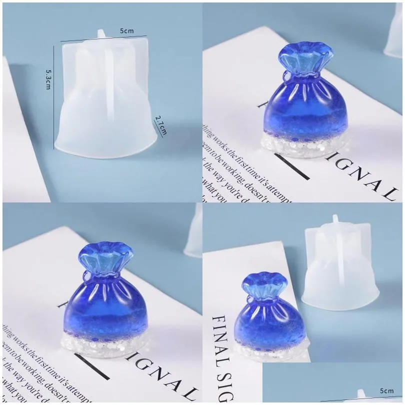 3d pendant mold silicone crystal blessing bags mould diy mirror resin molds craft lucky bag jewelry making 2 5ym g2