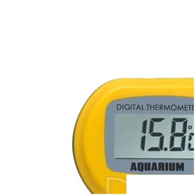 temperature instruments mini lcd digital aquarium thermometer fish tank water tool black yellow with wired sensor dda2 m2