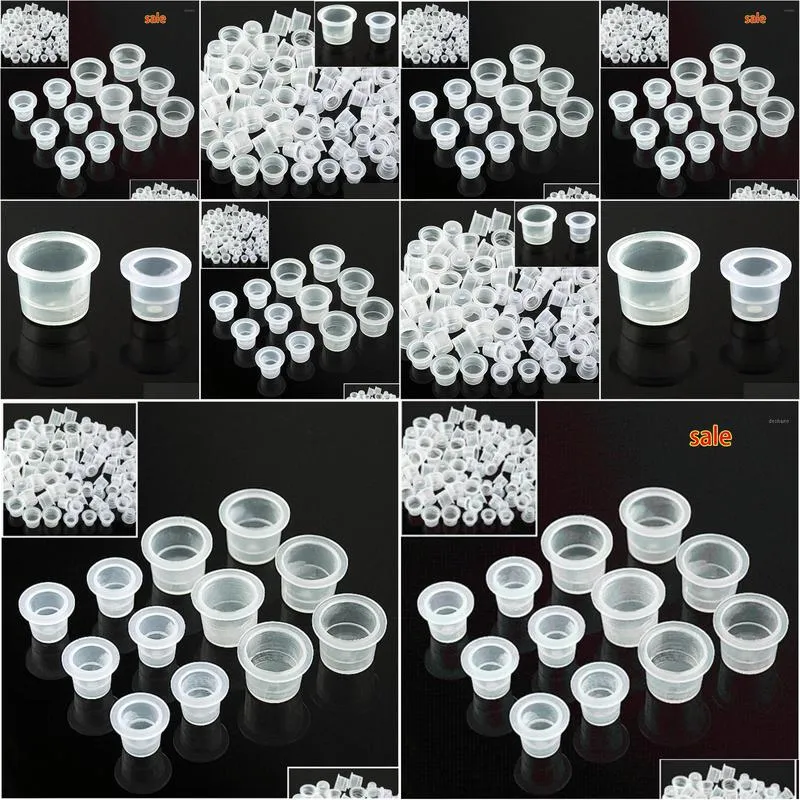 wholesale 200 pcs/lot tattoo ink caps plastic cups supplies medium/small 16mm/12mm 100pcs small size add medium shipp1