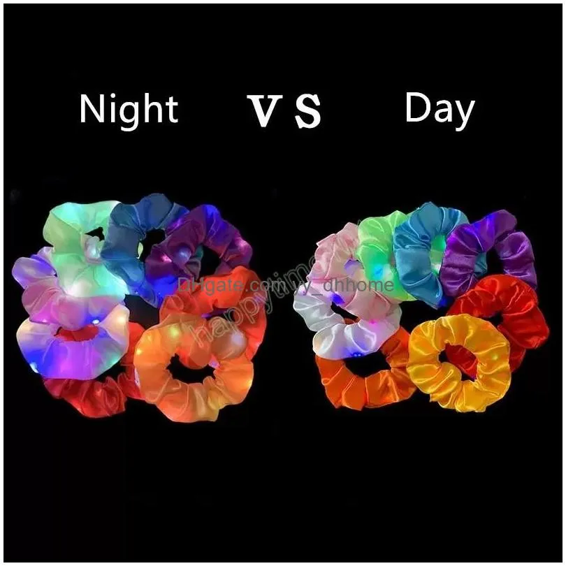 led luminous hair bands scrunchies women girls headwear hair rope simple wrist band rings rubber band hair accessories