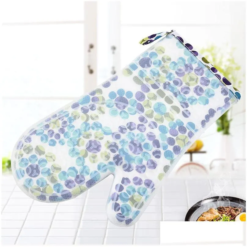 silicone oven mitt kitchen baking heat insulation high temperature resistance silicone nonslip microwave oven gloves hha1710 60 j2