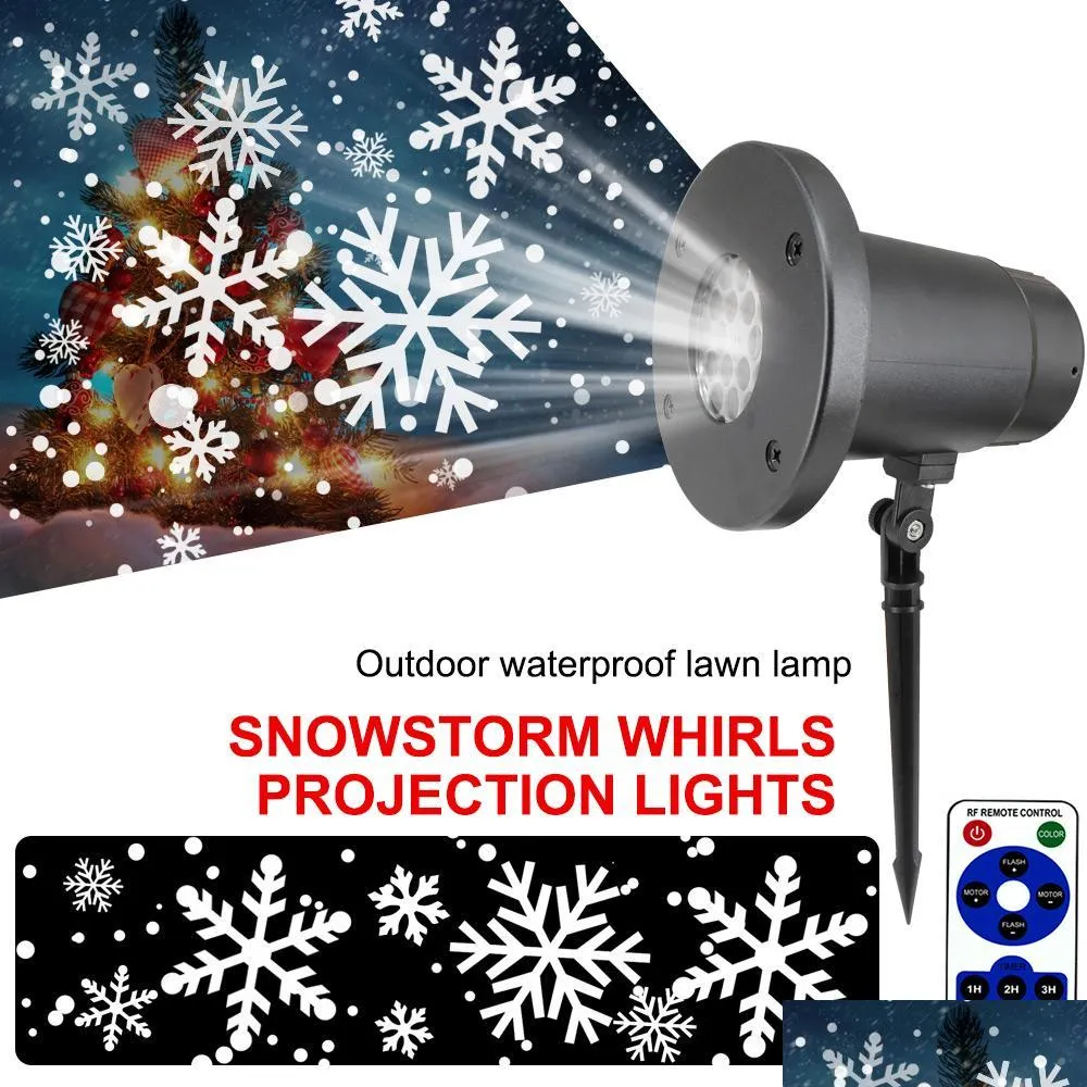 snowfall snowflake projector laser light led christmas lights outdoor waterproof for home holiday party garden home decoration