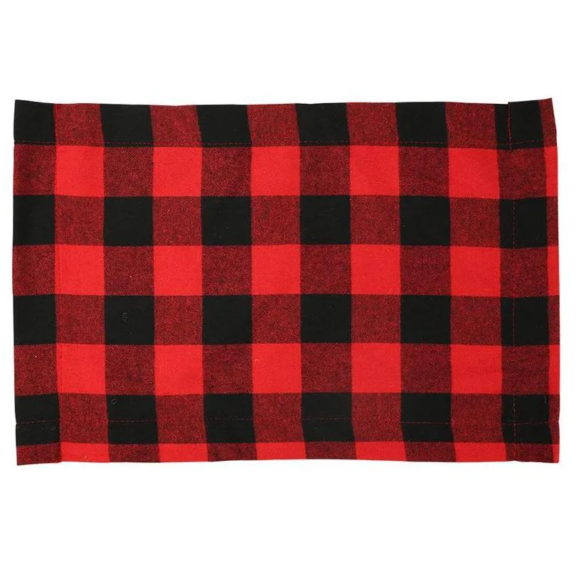 festival party decoration table placemat red black white blacks plaid tablecloth mat christmas thanksgiving day cutlery pads 4 2jh l2