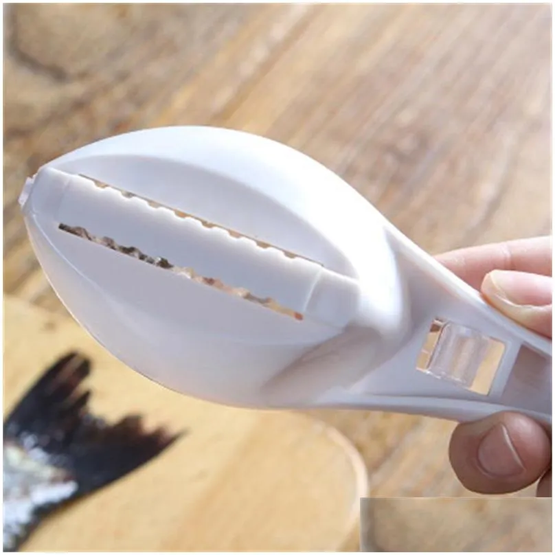 practical fish scale planer manual fishes skin brush scraper tools family kitchen planing tool cleaning peeler with cover 3 2ky h1