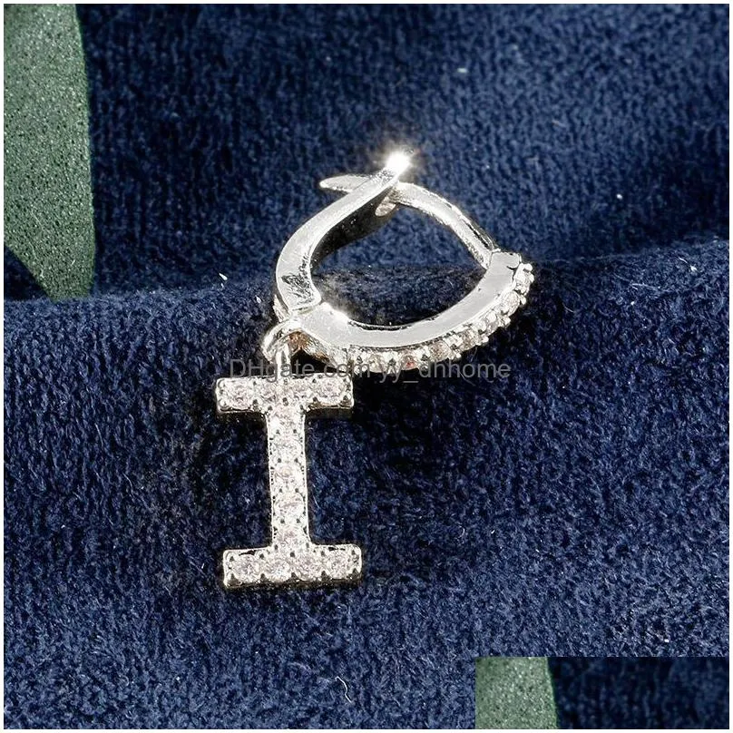 fashion 26 english letters zircon ear piercing earring for women creative joker statement earring cartilage jewelry