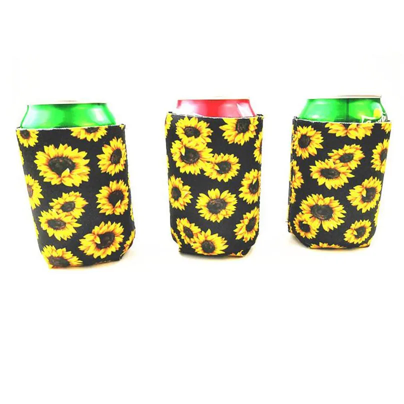 sunflower cup cover coca mug sleeve diving material cooler sets ring pull can black yellow comfort 1 8nya c1