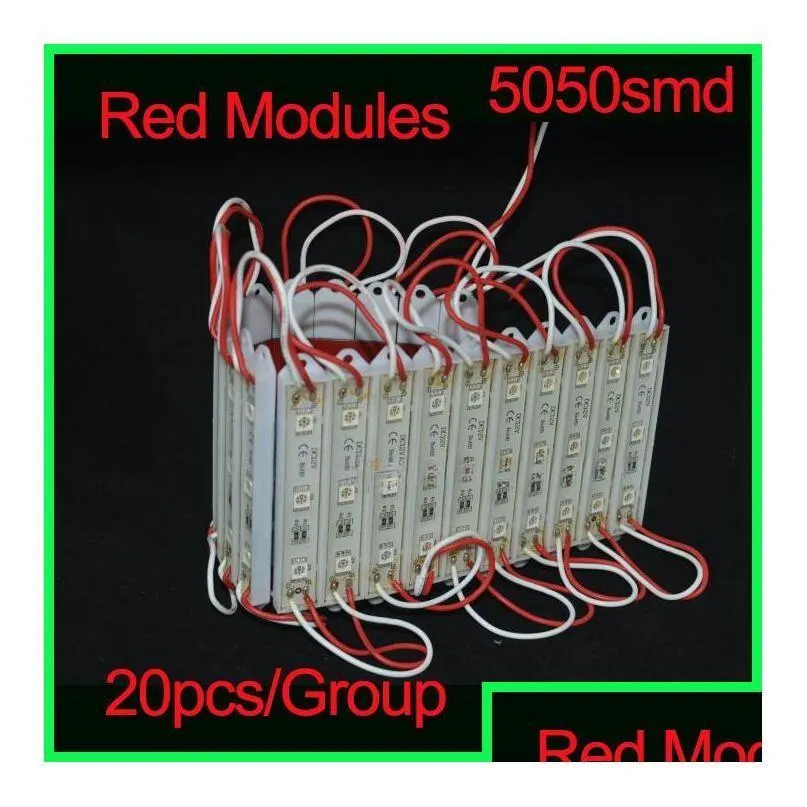 3 leds super brightness led module light white red green blue yellow dc 12v waterproof ip65 5054 5050 smd led sign light