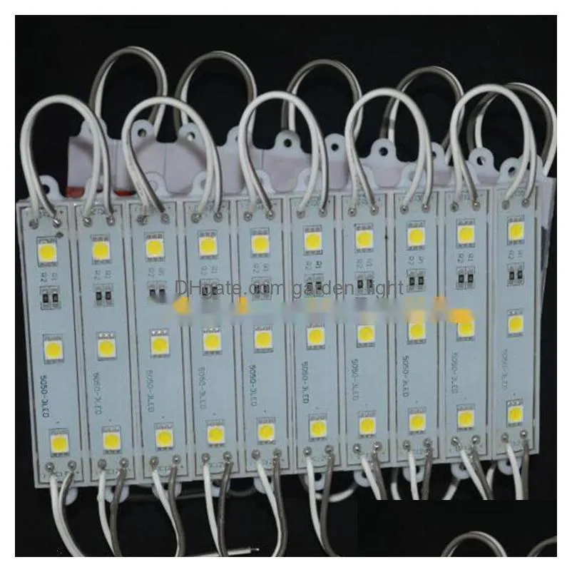 3 leds super brightness led module light white red green blue yellow dc 12v waterproof ip65 5054 5050 smd led sign light