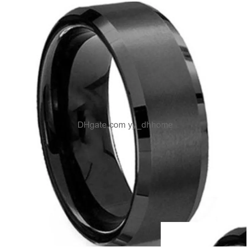 fashion jewelry 8mm stainless steel ring band titanium silver black gold men size 6 to 13 wedding engagement rings