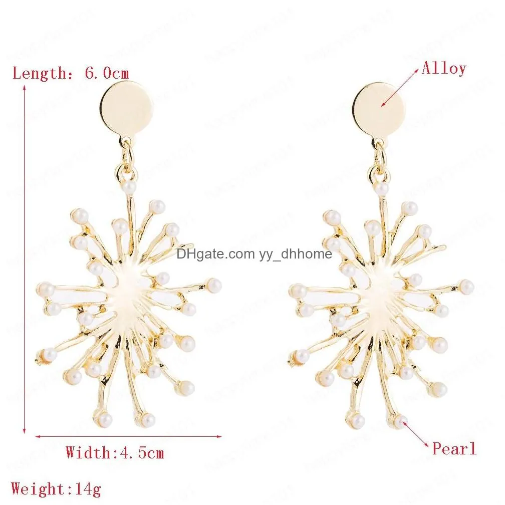 gold color simple metal irregular flower shape statement earrings exaggerated vintage dangle earrings