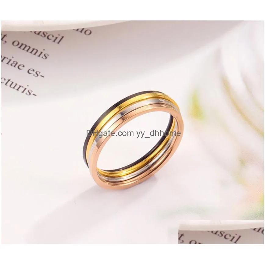 simple 1mm fine tail ring smooth titanium steel ladys ring metal alloy adjustable lady rings gold silver black rose gold jewelry size