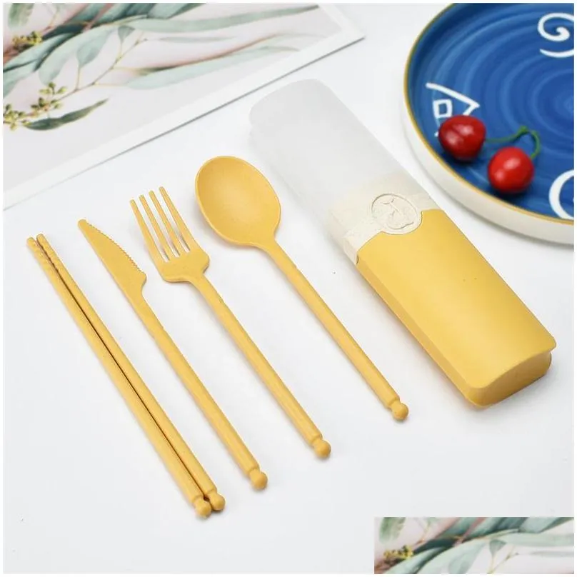 dinnerware sets wheat stalk knife fork spoon and chopsticks tableware set 1083 e3