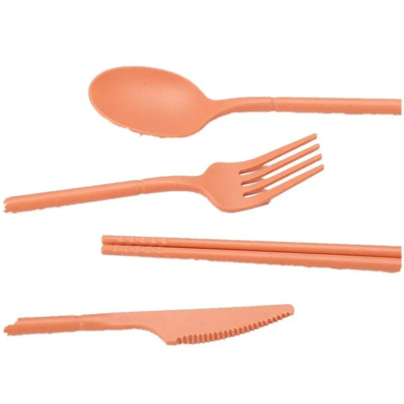 dinnerware sets wheat stalk knife fork spoon and chopsticks tableware set 1083 e3