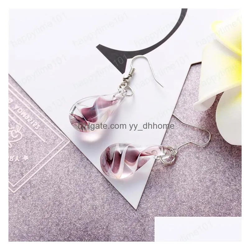  special flat drop smooth inspired rotate pendant earrings spiral flower glass style crystal long earrings for party female gift