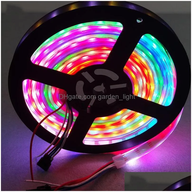 dc5v ws2813 led pixel strip light 5050 rgb 30/60/144led led tape black/white pcb addressable