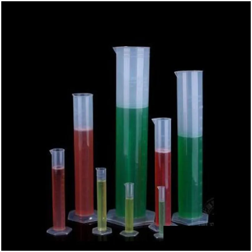 plastic measuring cylinder graduated cylinder set 10/25/50/100ml measuring cup chemistry laboratory tools shipping 227 g2