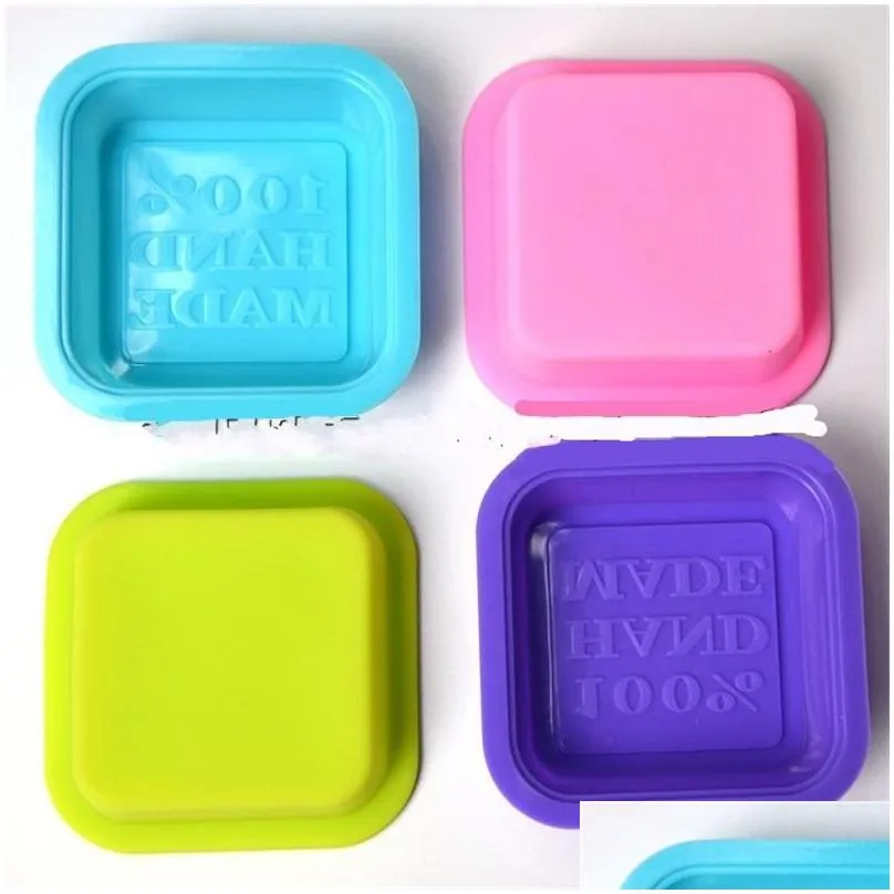 hopestar168 delicate cute craft art square silicone oven handmade soap molds diy soap mold baking moulds random color 74 g2