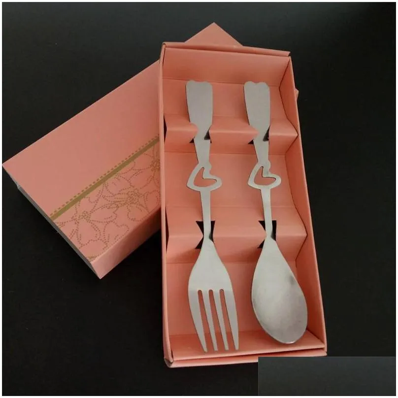 smiling face dinnerware set creative wedding favor party gift stainless steel cutlery tableware suit souvenir for guest with box 1 68sm